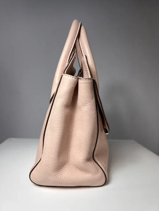 TORY BURCH Clara Mini Satchel Crossbody Made of Soft Pink Italian Leather - Picture 4 of 10